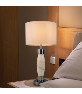 Amelia Marble Table Lamp Polished Chrome-2