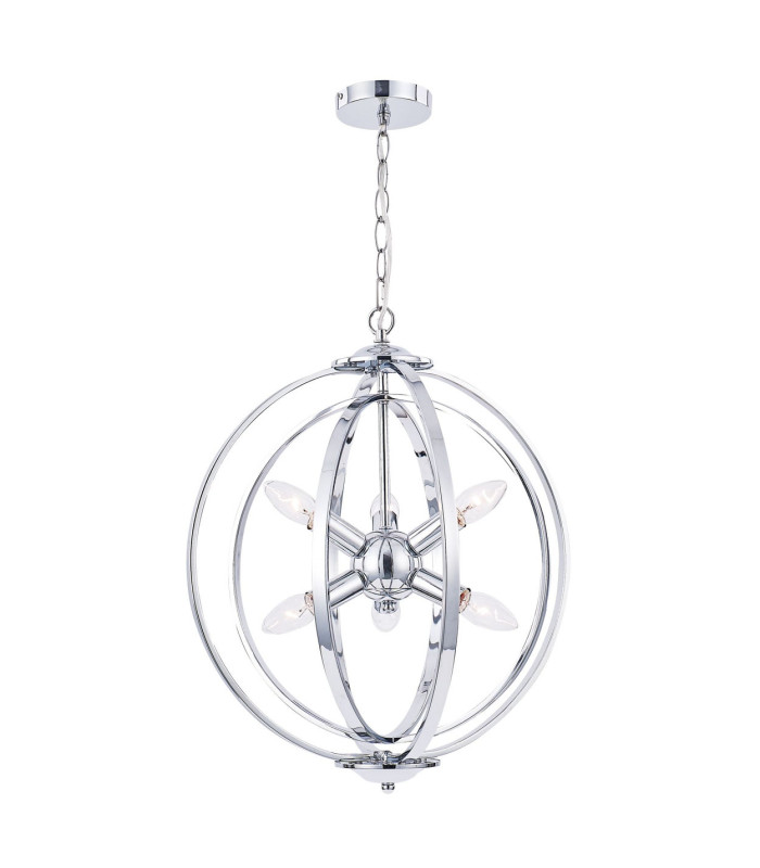 Atlas 6 Light Spherical Pendant Ceiling Light Polished Chrome-2