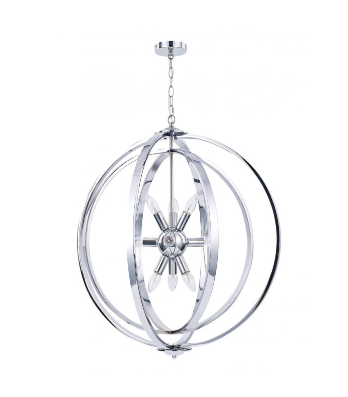 Atlas 9 Light Spherical Pendant Ceiling Light Polished Chrome-1