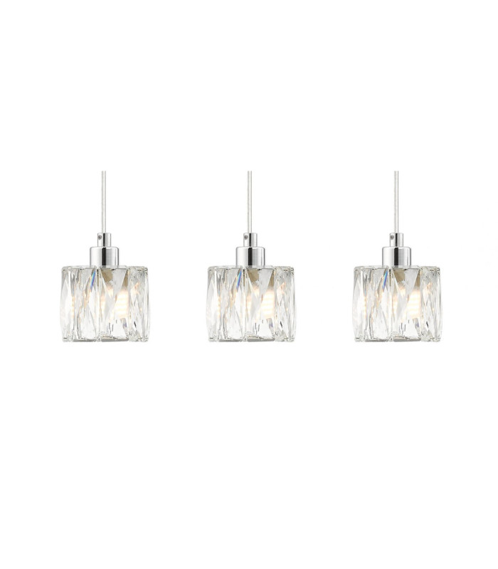 Aurora 3 Light Small Crystal Bar Pendant Ceiling Light-4