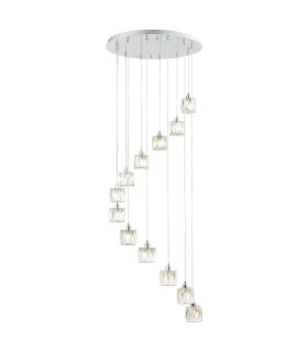 Aurora 12 Light Small Spiral Crystal Pendant Ceiling Light-1