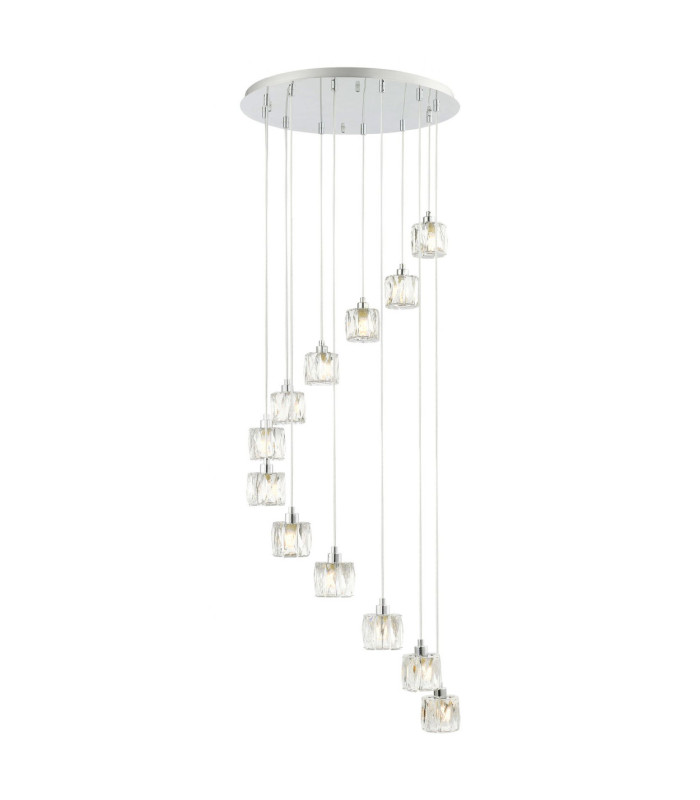 Aurora 12 Light Small Spiral Crystal Pendant Ceiling Light-1