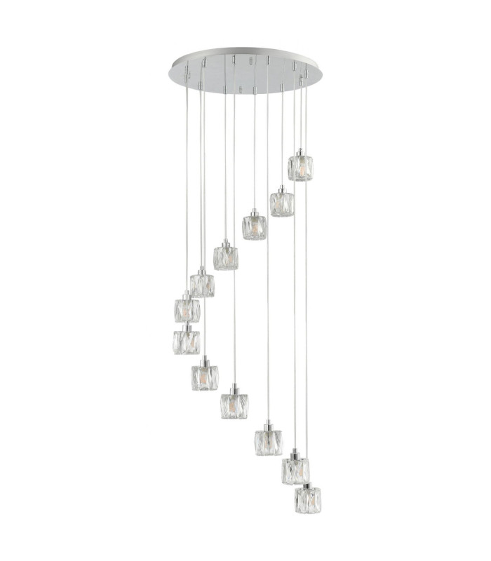 Aurora 12 Light Small Spiral Crystal Pendant Ceiling Light-3