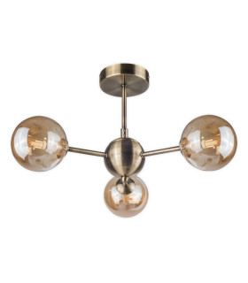 Barbara 3 Ceiling Light Semi Flush Ceiling Light Antique Brass-1