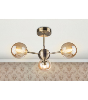 Barbara 3 Ceiling Light Semi Flush Ceiling Light Antique Brass-2
