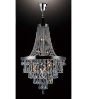 Ceiling Pendant Chandelier 17 Light Polished Chrome, Crystal - 2