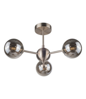 Barbara 3 Ceiling Light Semi Flush Ceiling Light Satin Chrome-1