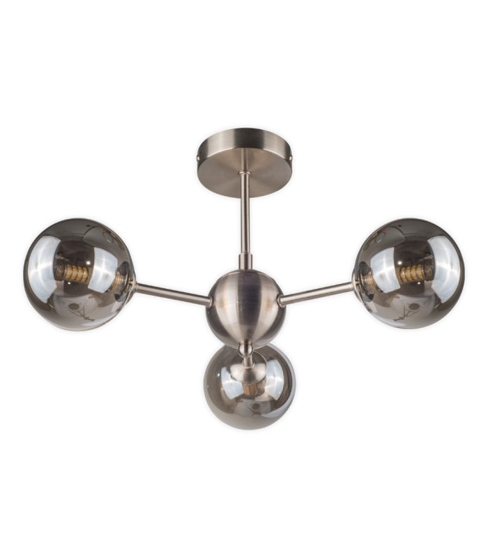 Barbara 3 Ceiling Light Semi Flush Ceiling Light Satin Chrome-1
