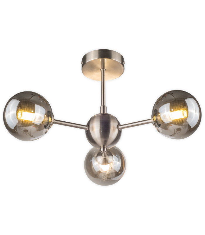 Barbara 3 Ceiling Light Semi Flush Ceiling Light Satin Chrome-3