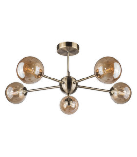 Barbara 5 Ceiling Light Semi Flush Ceiling Light Antique Brass-1