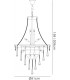 Ceiling Pendant Chandelier 17 Light Polished Chrome, Crystal - 3