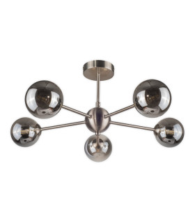 Barbara 5 Ceiling Light Semi Flush Ceiling Light Satin Chrome-1