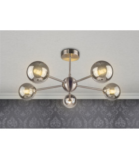 Barbara 5 Ceiling Light Semi Flush Ceiling Light Satin Chrome-2