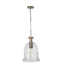 Bell Clear Glass Pendant Ceiling Light Antique Brass-1