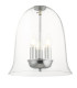 Bell 3 Light Clear Glass Pendant Ceiling Light Polished Chrome-2