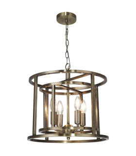 Chester 4 Light Pendant Ceiling Light Antique Brass