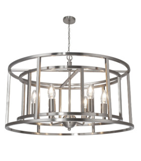 Chester 6 light Pendant Ceiling Light Satin Chrome