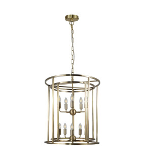 Chester 10 Light Large Pendant Ceiling Light Antique Brass-1