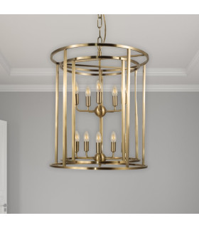 Chester 10 Light Large Pendant Ceiling Light Antique Brass-2
