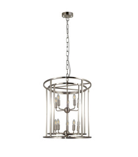 Chester 10 Light Large Pendant Ceiling Light Satin Chrome