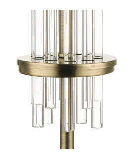 Chrysler and Crystal Table Lamp with Shade Antique Brass-2