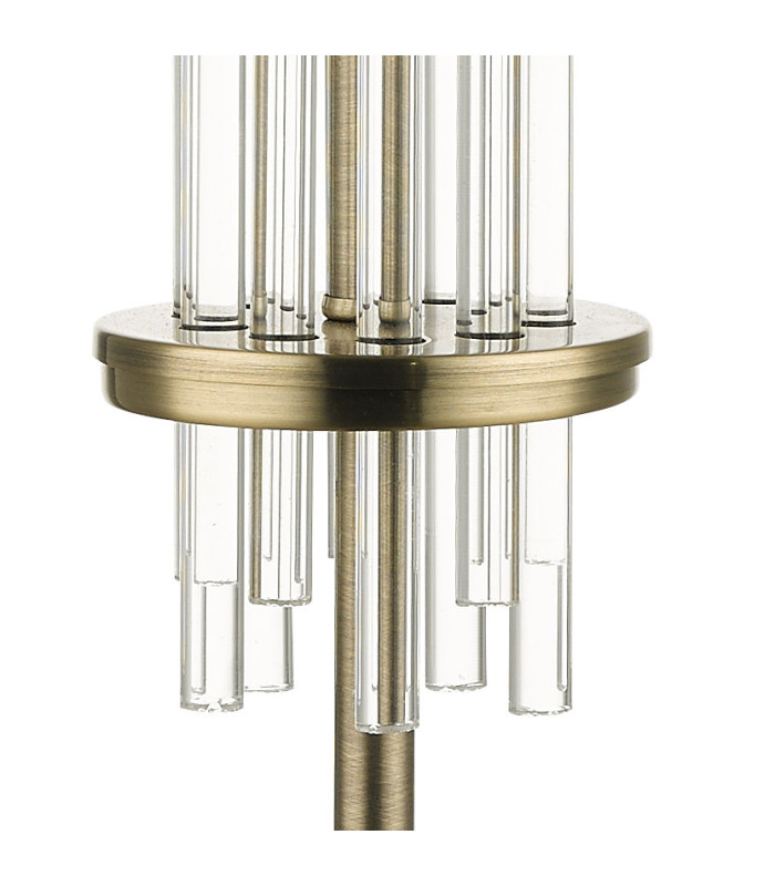 Chrysler and Crystal Table Lamp with Shade Antique Brass-2