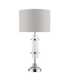 Chrysler and Crystal Table Lamp with Shade Polished Chrome-1