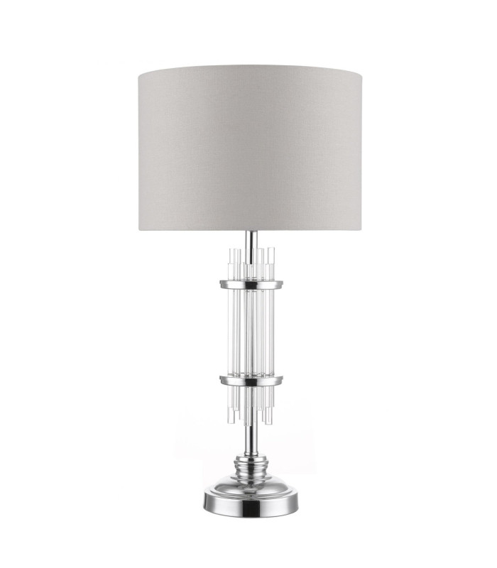 Chrysler and Crystal Table Lamp with Shade Polished Chrome-1