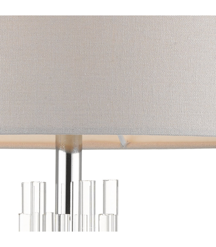 Chrysler and Crystal Table Lamp with Shade Polished Chrome-2