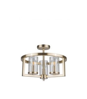 Costello 3 Ceiling Light Semi Flush Ceiling Light Antique Brass-1