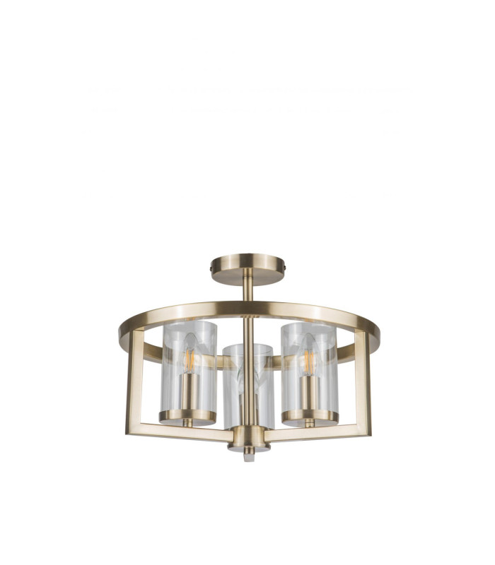 Costello 3 Ceiling Light Semi Flush Ceiling Light Antique Brass-1