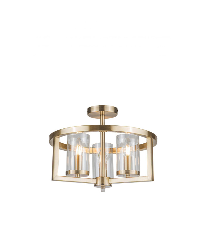 Costello 3 Ceiling Light Semi Flush Ceiling Light Antique Brass-3