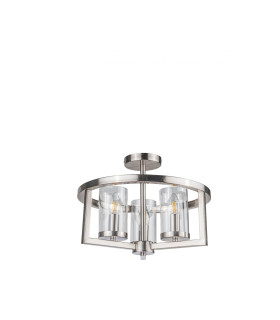 Costello 3 Ceiling Light Semi Flush Ceiling Light Satin Chrome-1