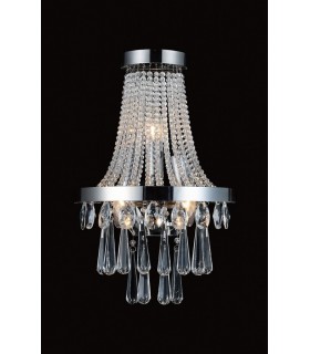 Wall Lamp 3 Light E14 Polished Chrome, Crystal - 2