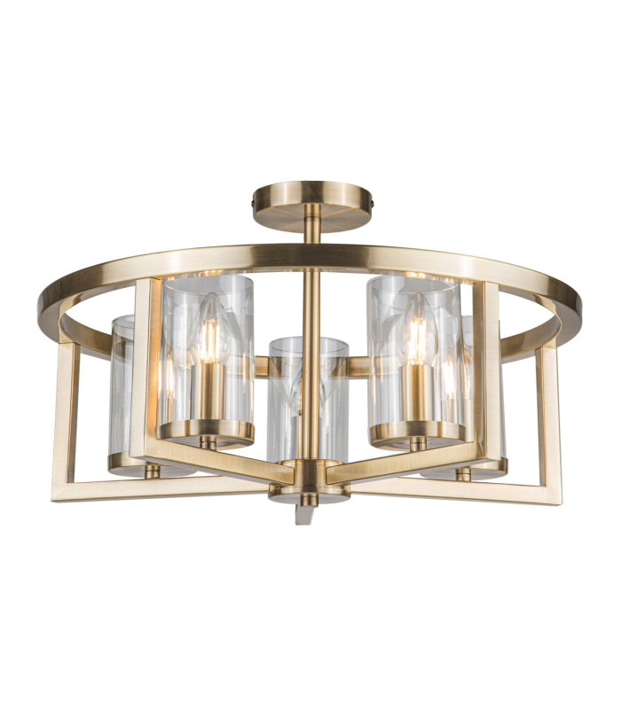 Costello 5 Ceiling Light Semi Flush Ceiling Light Antique Brass-3