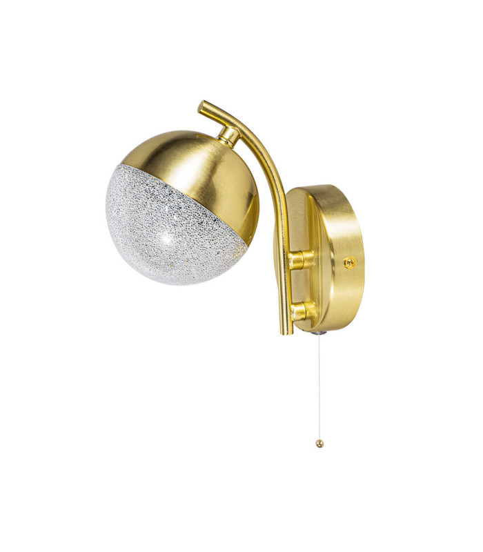 Dew Bathroom Wall Light Pull Cord 5W CCT Satin Brass IP44-1