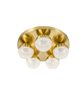 Dew 5 Light 5W CCT Bathroom Ceiling Light Satin Brass IP44-2