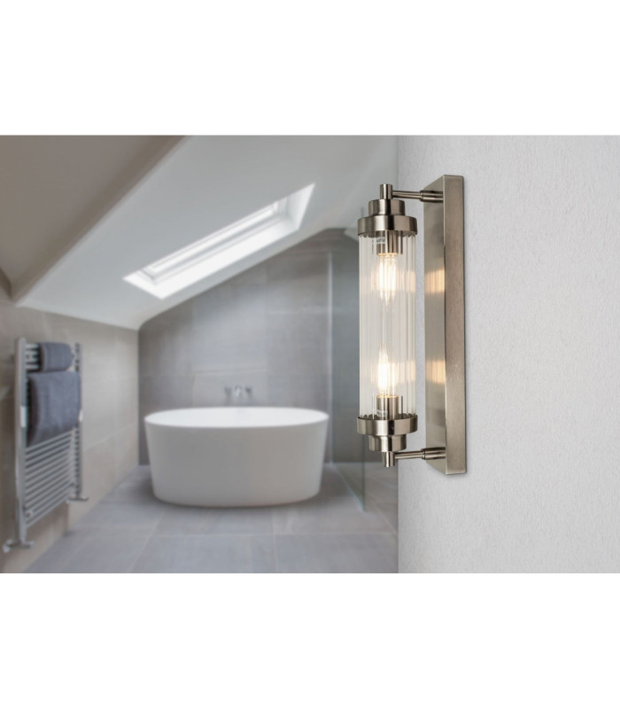 Edith Bathroom Wall Light Satin Chrome IP44-2