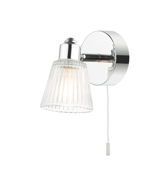 Gatsby Bathroom Wall Light Pull Cord Polished Chrome IP44
