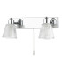 Gatsby Bathroom Twin Wall Light Pull Cord Polished Chrome IP44-2