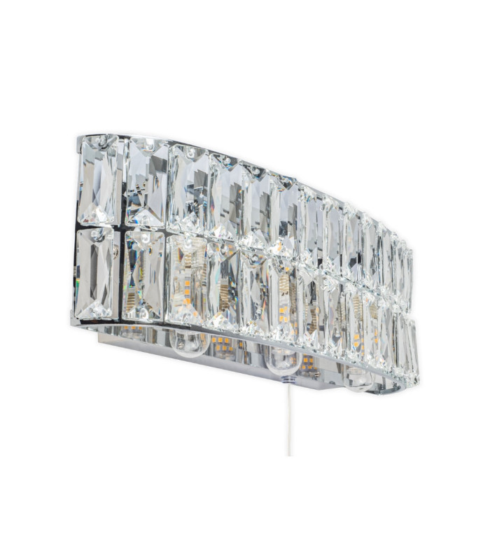 Haley 3 Light Bathroom Wall Light Pull Cord Polished Chrome IP44-1