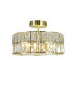Haley 4 Light Bathroom Crystal Ceiling Light Satin Brass IP44-2