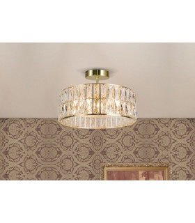 Haley 6 Light Bathroom Crystal Satin Brass IP44-2