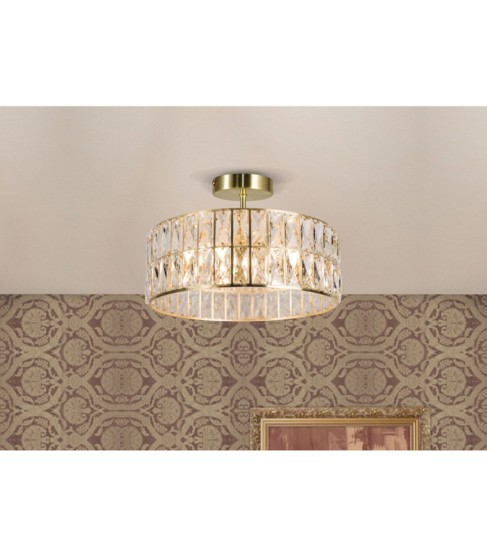 Haley 6 Light Bathroom Crystal Satin Brass IP44-2