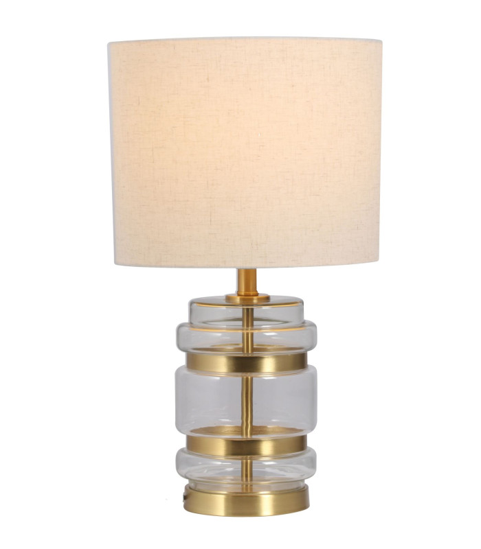 Hartley Table Lamp with Shade Satin Brass