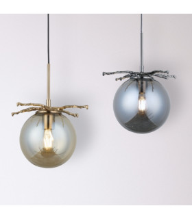 Harvey Pendant Ceiling Light Brushed Chrome Black-2