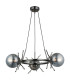 Harvey 3 Light Pendant Ceiling Light Brushed Chrome Black