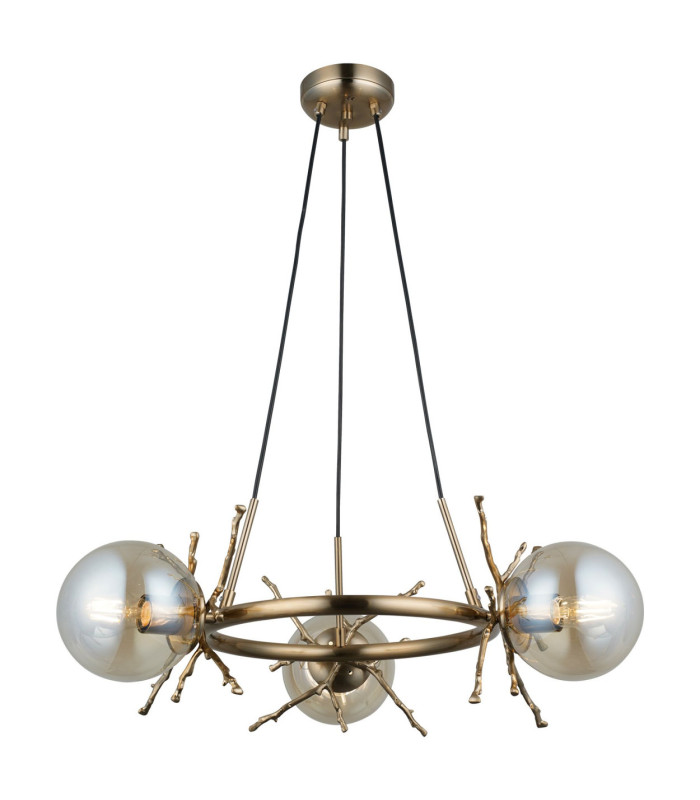 Harvey 3 Light Pendant Ceiling Light Satin Brass-1
