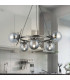 Harvey 6 Light Pendant Ceiling Light Brushed Chrome Black-2