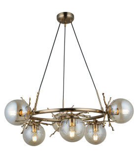 Harvey 6 Light Pendant Ceiling Light Satin Brass